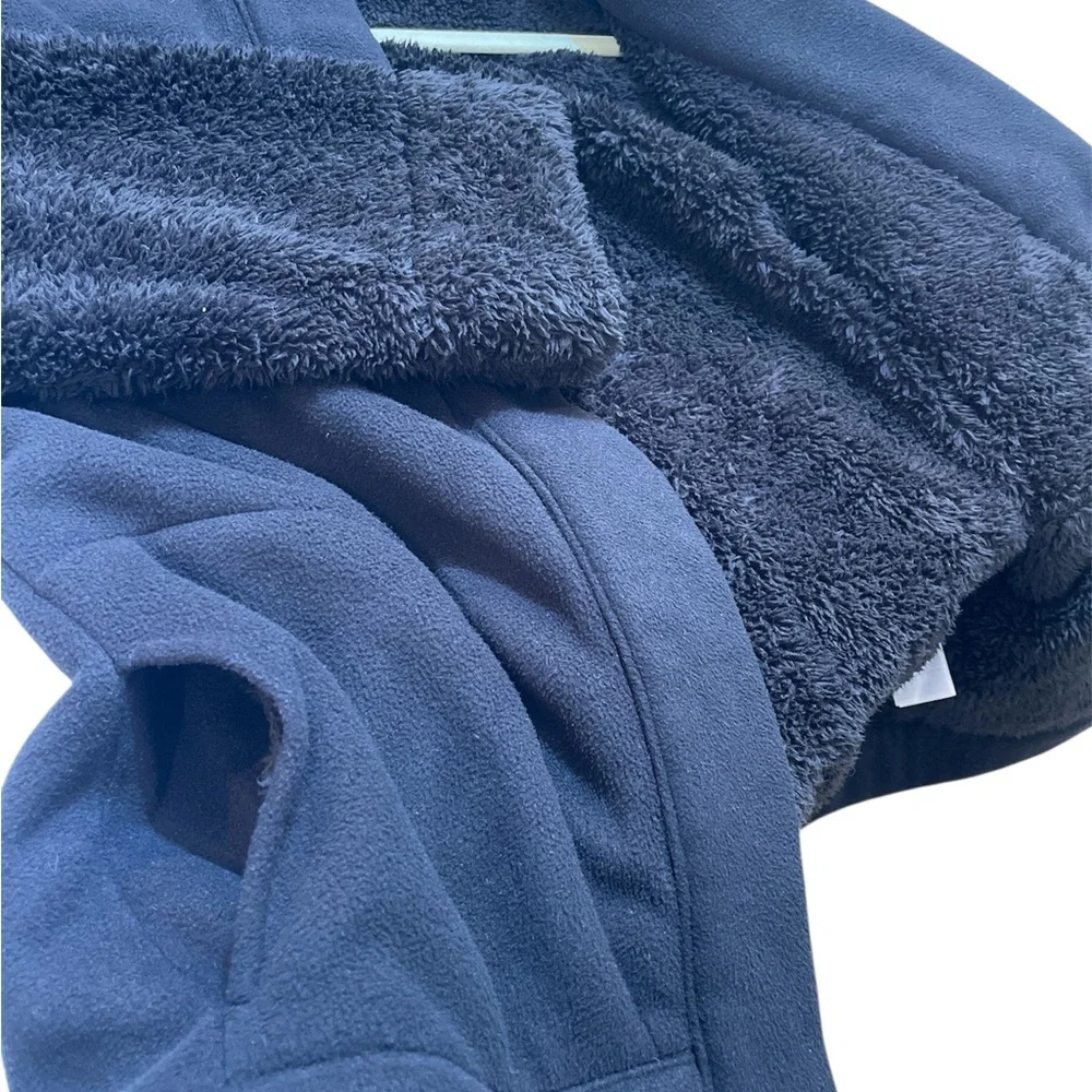 Gapbody fleece and fur open front, black jacket XS/S pockets EUC - Picture 5 of 5